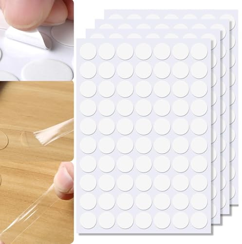 Norhogo 280 Stück doppelseitige klebepunkte, luft ballon kleber punkte, Rund Klebepunkte Transparent, klebepunkte weiß für Ballon, Festival-Dekoration, DIY Basteln, Papier, Glas, Metall 10mm