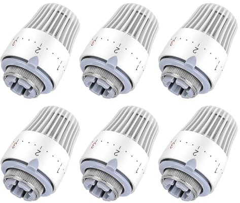 Heizungsthermostat Heizkörperthermostat Thermostat Heizung Thermostatkopf: 6 Stück Heizkörperventil M30x1,5, Heizungsregler mit Nullstellung, Thermostatventil Heizkörper Ersatzkopf für Büro Zuhause