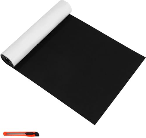 Zhufas Filzgleiter Selbstklebend 40x200cm, Filz Selbstklebend 2 mm Dicke, für DIY - Schmuckschatulle Futter, Untersetzer, Bilderrahmen, Stuhlbeine, Tischbeine(Schwarz)