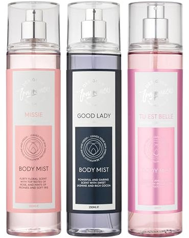 Designer Fragrances 3 Pack Assorted Bundle - Tu Est Belle - Good Lady - Missie - Women's Feminine Body Mist Sprays - For Silky Soft, Beautifully Smelling Divine & Fresh Skin, Great Gifts - 250ml