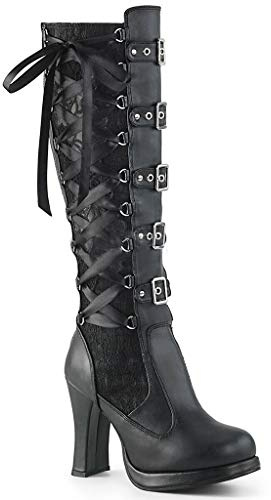 2025 Botines Mujer Atado Botas de Moda Gótica Arcos Plastilina Mujeres Plataforma Cosplay Zapatos de Botas de Mujer, Negro , 38 EU