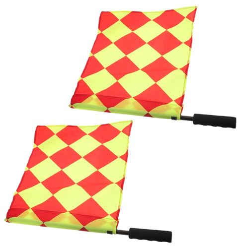 Gatuida 2 Banderines de Árbitro de Fútbol Diseño de Cuadros Pequeños Portátiles y Bandera de Juez de Línea para Partidos Deportivos y Entrenamiento de Fútbol Paquete de 2 Unidades