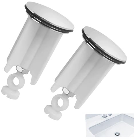 Zpeiran 2 Piezas Tapones de Lavabo,40mm Tapón de Desagüe de Acero Inoxidable y Cromado con Goma Antideslizante,Tapón de Lavabo Universal Ajustable,para Lavabos yBidés Comerciales