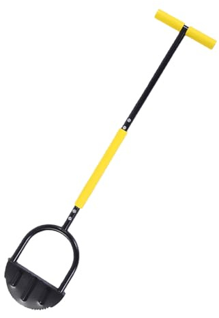 Generic Bordatore per Prato, Lama in Acciaio Seghettato a Mezzaluna V Manico Lungo 42 Pollici, Bordatore Manuale con Pedana per Carichi Pesanti, Impugnatura Ergonomica a T per la Cura