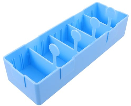 MINAOLULUS Organizador de Medicinas para Estaciones de Enfermería y Salas, Caja Clasificadora Multigrid de Abs Compartimentos Seguros, Bordes Elevados y Base Antideslizante Azul