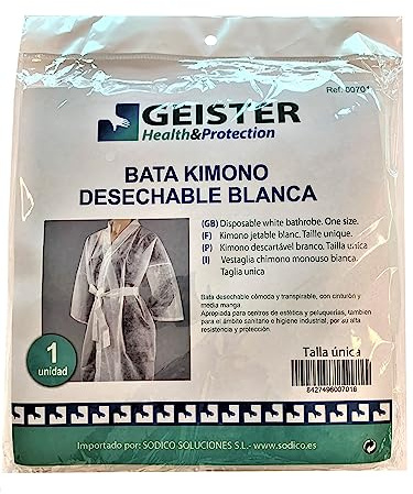 Sodico 00701 Bata Kimono Desechable Blanca Talla Unica