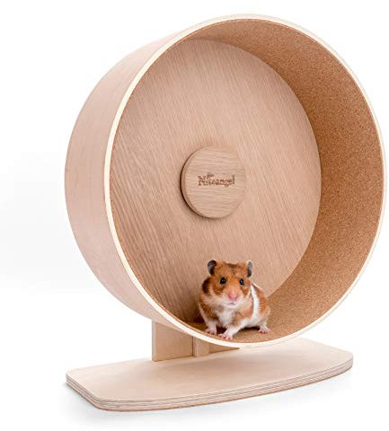 Niteangel Hamster-Trainingsrad aus Holz: Leises Laufrad für Hamster, Rennmäuse, Mäuse und andere ähnlich große kleine Haustiere (L)