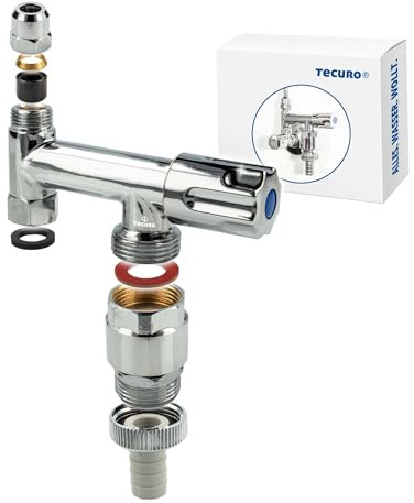tecuro Vanne d'angle en laiton chromé avec aérateur de tuyau, pour montage sur vanne d'angle - 22250-RB