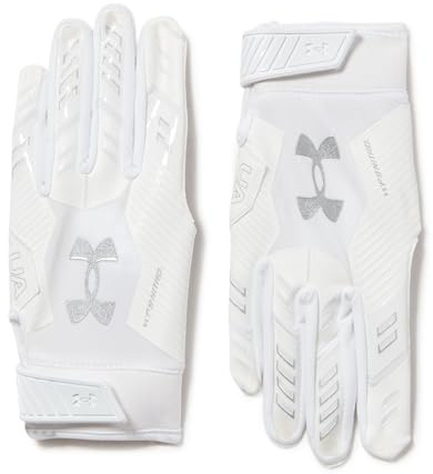 Under Armour Gants de football F9 Nitro pour homme, (100), blanc/gris/argenté métallisé, taille XL