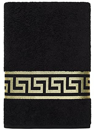 Belle Arti Premium Mäander Handtücher Duschtücher Gästetücher Flauschige Frottee Baumwolle (2er Set - 30 x 50 cm, schwarz)