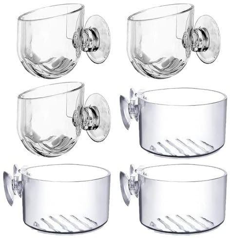 Aquarium Plant Holder, 6 Aquatic Plant Cup with Suction Cup, Acrylic Aquarium Plant Pot, Transparent Aquatic Plant Pots for Indoor Fish Tank Aquarium Decoration, Fish Tank Accessory