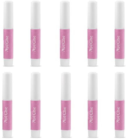 10 pcs Super Strong Nail Glue for Acrylic Nails Press On Nails Nail Tips Glue for Stick On Nails Long Lasting Adhesive Bond for False Nails Strengthener for Nail Tips