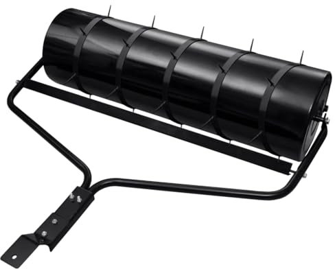 vidaXL Rouleau à Gazon de Jardin et Colliers d'aérateur Noir 63 L Fer, Rouleau de Jardin, Rouleau d'aération, Rouleau à Gazon de Jardin