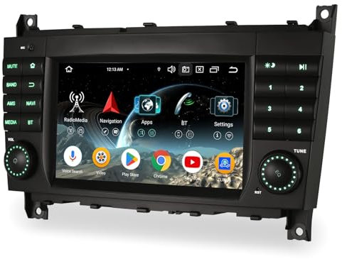 GONFEN 8-Núcleos 4GB+64GB Android 14 Autoradio Dab+ Radio Coche Estéreo para Mercedes Benz C/G/CLC Clase W203 W463 GPS Navegación Inalámbrico CarPlay Android Auto WiFi 4G USB Bluetooth DSP DVR Cámara