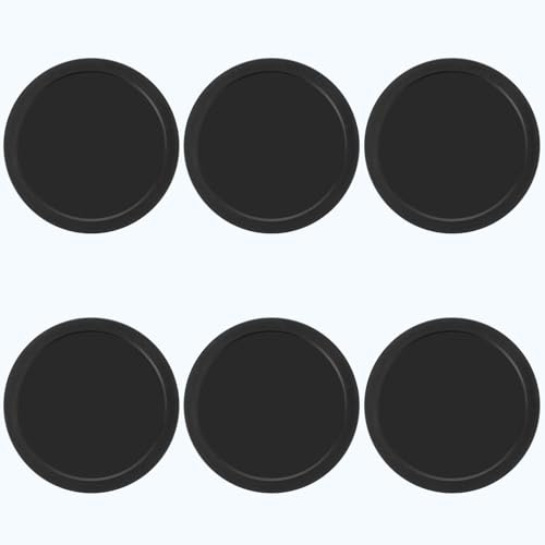 TOSAMZOO 6-pack 3 1/4 tum Air Hockey Pucks full storlek tunga ersättningspuckar för lufthockeybord (svart 82 mm)