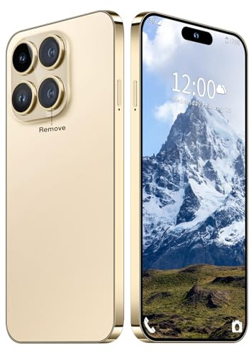 15PROMA X Smartphone Unlocked Cell Phone,Battery 6800mAh 6.8 HD Screen Unlocked Phone,16+512GB Android 14 with 128GB Memory Card,Dual SIM/5G/Fingerprint Lock/Face ID (Gold, 16+512G)