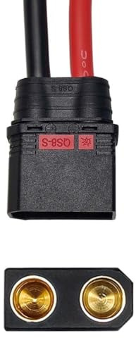 QS8-S Connecteur de câble anti-étincelle pour batterie avec fil en silicone 8 AWG 110 A Courant continu Cuivre étamé pour drones et vélos électriques