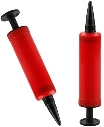 Rumyve Balloon Hand Pump Inflator, Arch Kit, Garland, Latex & Foil Balloons, Yoga Balls (Red) - 2pcs