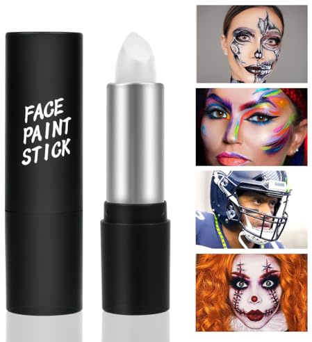 Body Paint Stick, Pittura Viso, Face Painting Lavabili Sicuro e Non Tossico, Body Painting Trucchi Truccabimbi per Halloween, Carnevale, Cosplay, festa, Militare(Bianco)