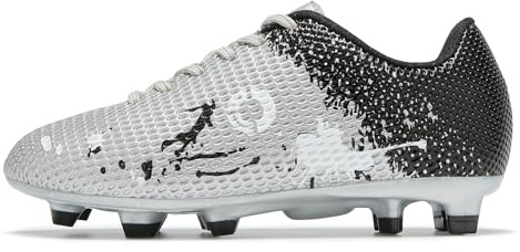 LEOCI Kids' Football Shoes Boys and Girls Outdoor Astro Soccer Boots Rugby Studs Shoes