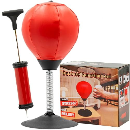 Kyto Tisch Boxsack Spaß und Stressabbau Punchingball, Superstarkem Saugnapf fürs Büro & Zuhause, Starke Rückfederung, Mini Spaß Punch