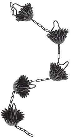 CAXUSD Catena per La Pioggia A Tazza per Grondaie - Catena Decorativa per La Pioggia in Lega di Alluminio con Campanellini - Decorazione per Esterni Facile da Installare