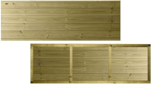 Ultimate Horizontal T&G 6x2ft (W: 6ft x H: 2ft) Capped Decorative Garden Fence Panel Fully Framed Strong Treated Interlocked Tongue & Groove Smooth Boards Width 1828mm x Height: 600mm