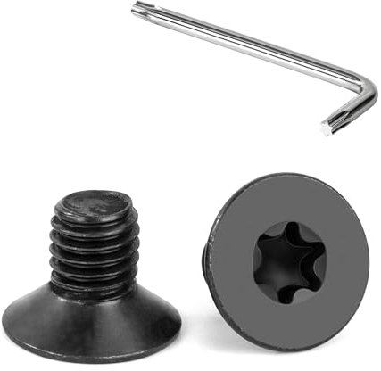 Tunejoy Viti a Testa Svasata M8 x 12 mm Vite Torx Nero Bullone a Macchina in Acciaio Inox A2 V2A Viti a Testa Piatta con Chiavi a T40 Filettatura Completa 20 pezzi