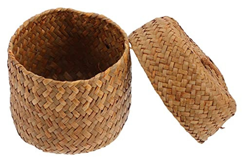 SOIMISS Panier Tissé Artisanal Herbe Jaune Mini Boîte Cadeau Élégante Pour Rangement Et Décoration De Fleurs