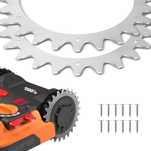 alasemo Spikes für Worx Landroid S&M Edelstahl mähroboter zubehör mit 12x Edelstahl Schrauben spikes Traktionsverbesserung für Mähroboter Rasenmäher Roboter Radgröße 205mm 2 Stück