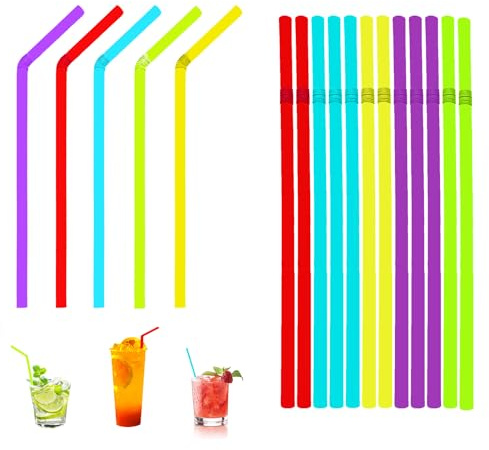 Sugarcane Straws 100PC Biodegradable Drink Straw 7.8'' Disposable Compostable Colorful Straws for Hot Cold Drinks Beverages Coffee Cocktail Juice Home Favor, The Beach Party Decoration Supplies