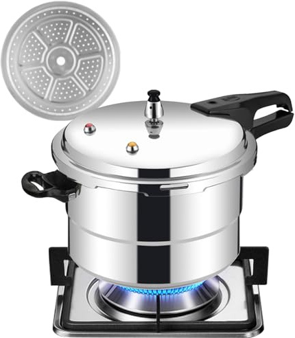 Olla a presión | 1800 g olla profesional | Multi -Purpose – Juego de ollas a presión | Utensilios de cocina de aluminio duraderos con inserto de vapor para carne,