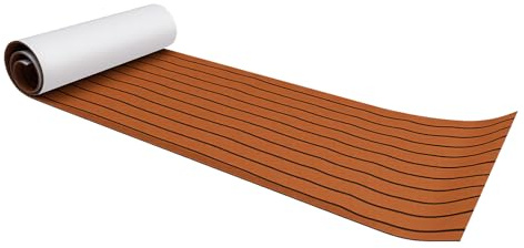 Eva - Rivestimento per pavimento autoadesivo, 6 mm, in schiuma EVA, antiscivolo, per yacht e terrazza, impermeabile, per barche, per esterni, marrone, 240 x 60 cm