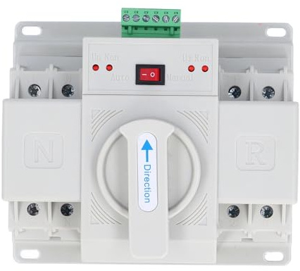 Dpofirs Interruttore di Trasferimento Automatico Selettore di Commutazione Rapida Efficiente per Ospedali, Negozi, Banche - PC Ignifugo - 1 Confezione (40A)