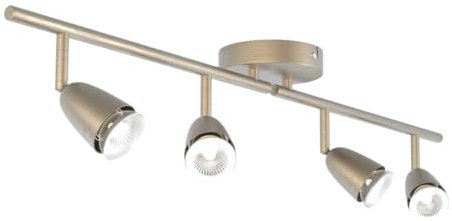 National Lighting Led Celing Lights Rotatable, 4 Way Ceiling Spolights, Antique Brass Finish, for Living Room, Kitchen, Bedroom, GU10 Led Compatible