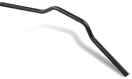 KIMISS Chrome 22mm Steel Motorcycle Handlebar - Retro Motorbike Drag Bar, 7/8Inch Black