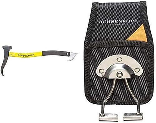 Ochsenkopf OX 172 SCH-0500 Alu-Handsappie mit Schneide, 50 cm Forstwerkzeuge gelb, 50 x 25 x 5 cm & Forstwerkzeuge, Sappiehalter, schwarz, 16 x 10,5 x 0,5 cm, OX 126-0000