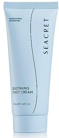 SEACRET Dead Sea Foot Cream - Deep Moisture Heel Repair with Tea Tree Oil, Shea & Cocoa Butter, Rapid Absorption Formula for Dry, Cracked & Rough Skin, Hypoallergenic, Paraben-Free & Vegan, 3.4 fl oz