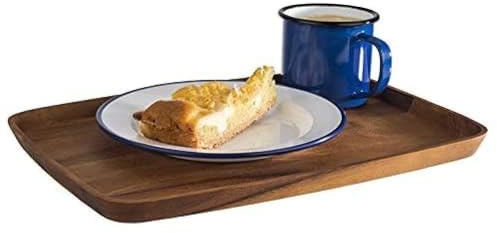 APS Servierbrett, Brett aus geöltem Akazienholz, Tablett aus Holz, Holzbrett für den Service, braun, 25 x 30 cm, 2 cm Höhe