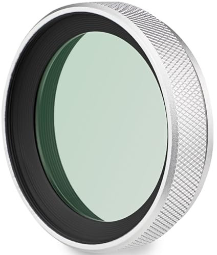 Haoge LUV-X54W Metall Gegenlichtblende Sonnenblende mit MC UV Filter Ultraviolett Schutzfilter für Fujifilm X100VI Fuji FinePix X100V Kamera Objektiv Silber