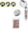 3 Mode Water Saving Shower Heads with Water Stop Button Only Extra Bag of Ionic Stones
