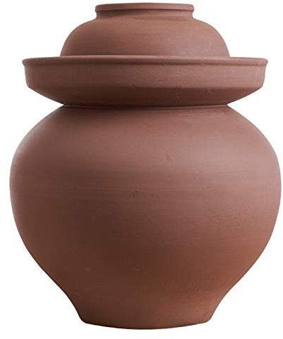 QULONG Pentola di Kimchi Crock con Coperchio, contenitori di stoccaggio di Cibo in Ceramica, sottaceti Domestici o Altri Alimenti fermentati Cavolo rapa per Vaso di Larga fermentazione,2.5KG