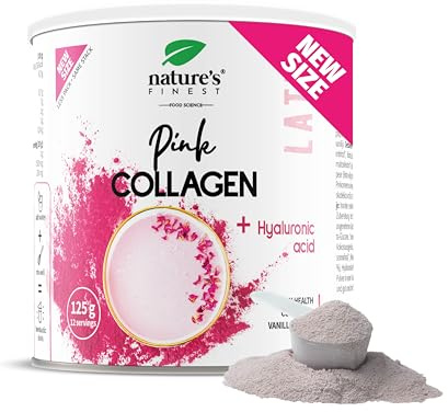 Nature's Finest by Nutrisslim Pink Collagen Latte - Latte Beauté Anti-Âge - Collagène Hydrolysé & Acide Hyaluronique - Ashwagandha & Noix de Coco Vanille - Sans Sucre