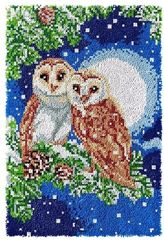 ROCKY&CHAO Latch Hook Rug Kits, DIY Rug, Home Carpet Making Canvas Crochet Kits Embroidery Needlework Crafts for Decor, Beginners Kids Adults, 60 X 40 cm