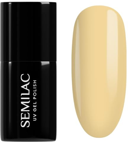 SEMILAC Gel Nail Polish 589 Yellow Petunia - Full Coverage Gel Polish - Soak Off Easy To Use LED/UV Nail Lamp - Long Lasting Manicure and Pedicure up to 3 weeks