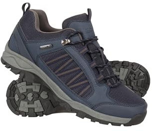 Mountain Warehouse Path Mens Walking Shoes - Waterproof Gym Shoes, Breathable Running Shoes, Mesh Lining with High Traction Sole Hiking Boots - for Stability & Grip Navy Adult Shoe Size 13