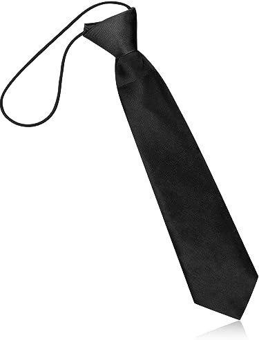 Rumyve Boys' Elastic Neck Tie - 1 Piece - Adjustable Pre-Tied Tie for Formal and Casual Occasions(Black)