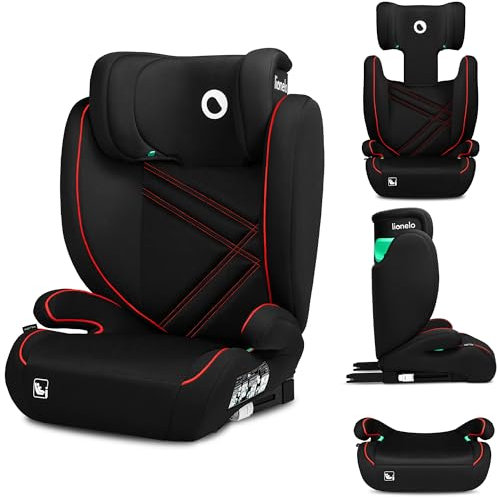 Lionelo Hugo I-size Seggiolino Auto ISOFIX con l'ultima Norma i-Size R129 per bambini Gruppo 2-3 (100-150cm) Poggiatesta a 8 Livelli, Memory Foam, Poggiabraccia, Protezione Laterale, Leggero, Lavabile