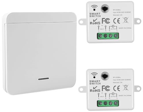 Interrupteur Sans Fil, Interrupteur Temporisé - 2200W/10A, Interrupteur Wifi Rf et Contrôleur de Récepteur, émetteur Radio 433Mhz, Interrupteur Va et Vient Sans Fil, Smart Life (1)