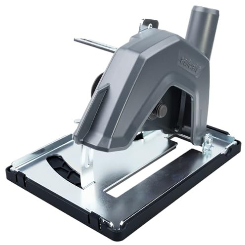 wolfcraft Absaughaube mit Führungsschlitten für Winkelschleifer - 5017000 -Für kontrollierte Maschinenführung und staubarmes Arbeiten mit Diamant-Trennscheiben Ø 115/125 mm - Made in Europe